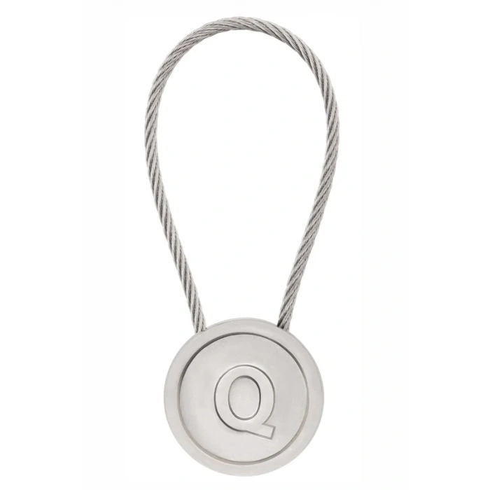 LATON RÖYHKEA METAL ANAHTARLIK Q HARFİ ÇİNKO ALAŞIM PASLANMAZ ÇELİK GÜMÜŞ