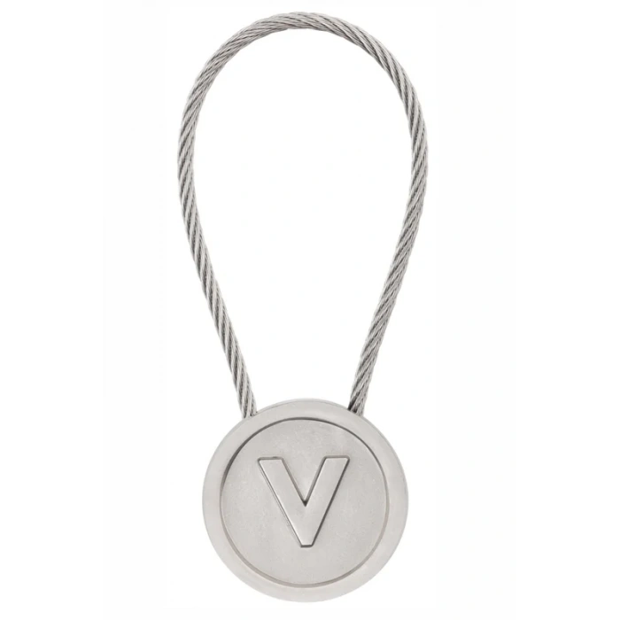 LATON RÖYHKEA METAL ANAHTARLIK V HARFİ ÇİNKO ALAŞIM PASLANMAZ ÇELİK GÜMÜŞ