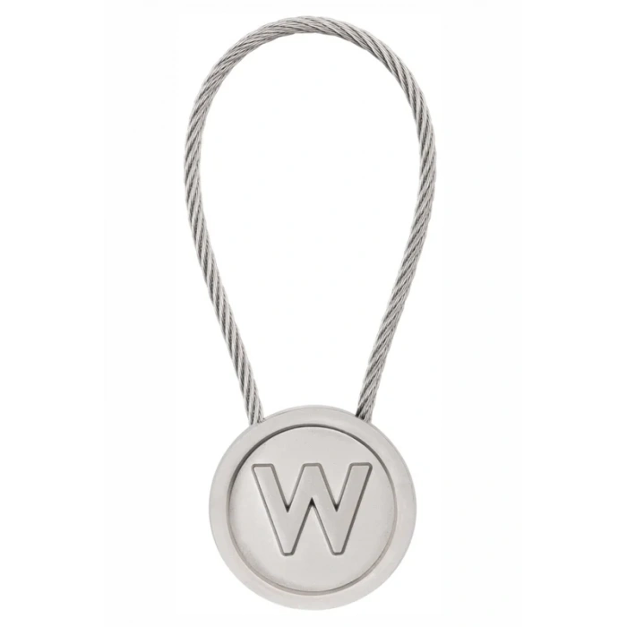 LATON RÖYHKEA METAL ANAHTARLIK W HARFİ ÇİNKO ALAŞIM PASLANMAZ ÇELİK GÜMÜŞ