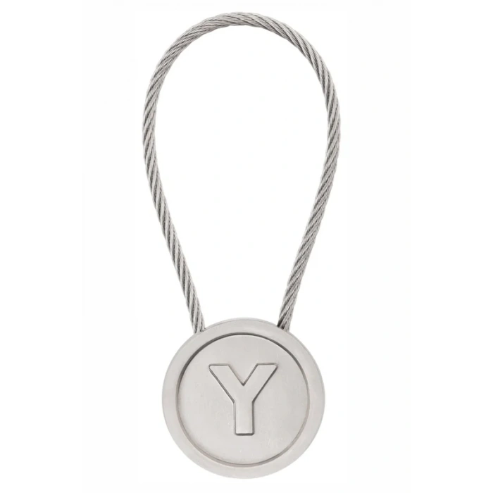 LATON RÖYHKEA METAL ANAHTARLIK Y HARFİ ÇİNKO ALAŞIM PASLANMAZ ÇELİK GÜMÜŞ