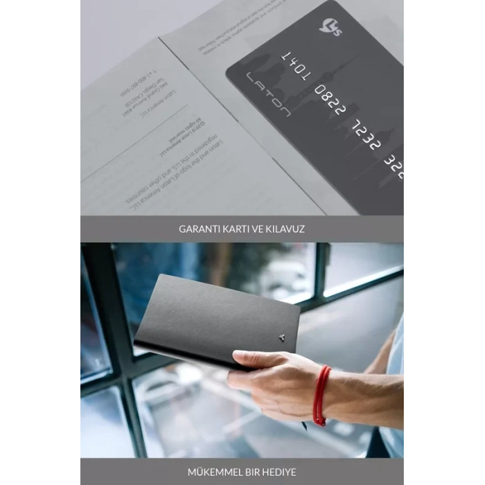 Laton Seilu A5 Premium Termo Deri Yumuşak Kapak Lüks Defter Metal Kutu Seti Çizgili 14.6x20.8cm 128 Yaprak Siyah