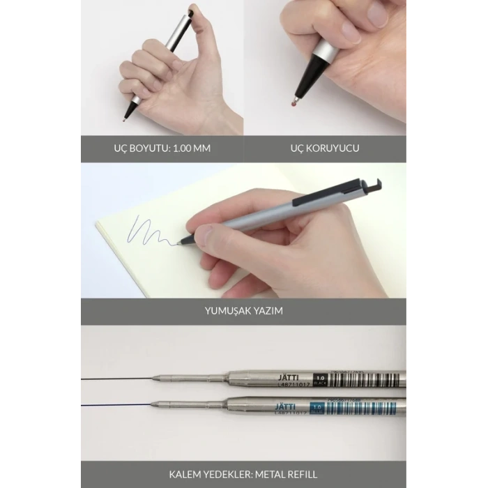 LATON SİLEA METAL TÜKENMEZ KALEM MOBİL TELEFON TUTUCU UÇ BOYUTU 1.00mm MAVİ