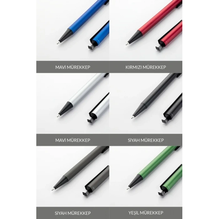 LATON SİLEA METAL TÜKENMEZ KALEM MOBİL TELEFON TUTUCU UÇ BOYUTU 1.00mm SİYAH