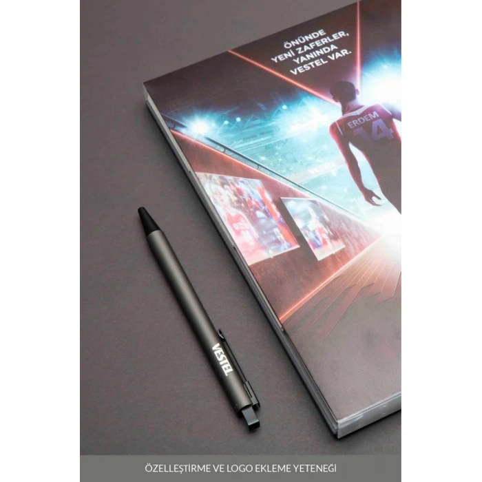 LATON SİLEA METAL TÜKENMEZ KALEM MOBİL TELEFON TUTUCU UÇ BOYUTU 1.00mm SİYAH