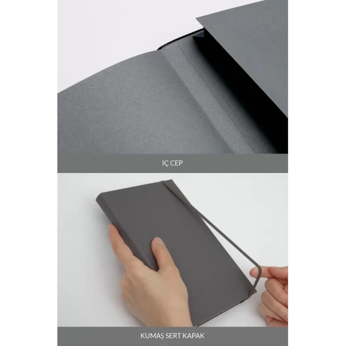 Laton Unelma A5 Tarihsiz Planlayıcı Premium Kumaş Sert Kapak Defter 14x21cm 160 Yaprak Zeytin Yeşili