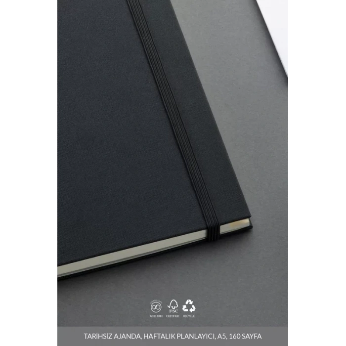 Laton Unelma A5 Tarihsiz Planlayıcı Premium Kumaş Sert Kapak Defter 14x21cm 160 Yaprak Zeytin Yeşili