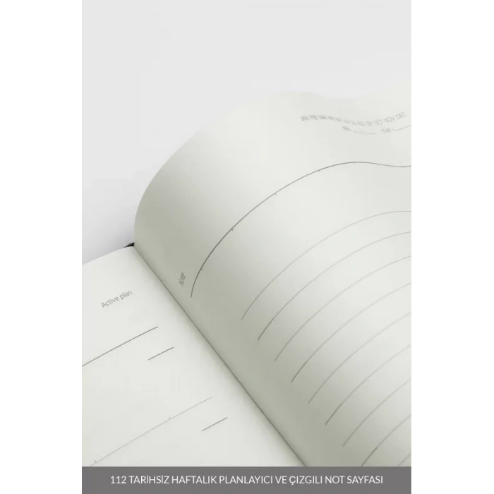 Laton Unelma A5 Tarihsiz Planlayıcı Premium Kumaş Sert Kapak Defter 14x21cm 160 Yaprak Zeytin Yeşili