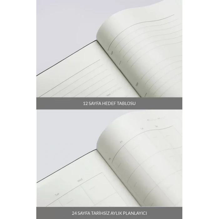 Laton Unelma A5 Tarihsiz Planlayıcı Premium Termo Deri Yumuşak Kapak Defter 14x21cm 160 Yaprak Koyu Gri