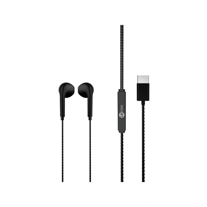 LECOO EH104C KABLOLU KULAK İÇİ MİKFORONLU KULAKLIK TYPE-C SİYAH