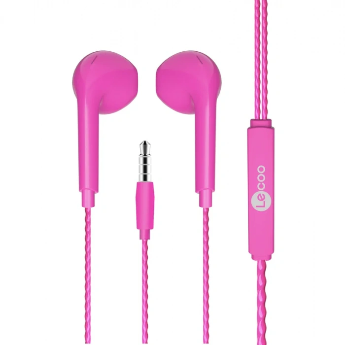 Lecoo Eh104pr Kablolu Kulak İçi Mikforonlu Kulaklık 3.5mm Jack Pembe