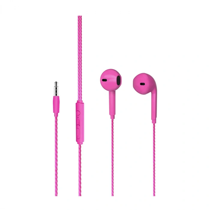 LECOO EH104PR KABLOLU KULAK İÇİ MİKFORONLU KULAKLIK 3.5mm JACK PEMBE