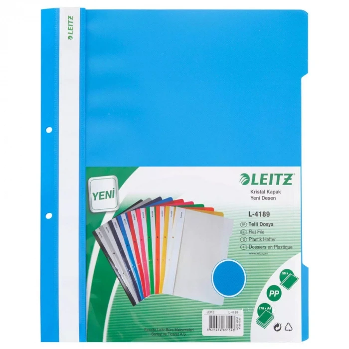 Leitz 4189 Mavi Plastik Telli Dosya (50 Li Paket)