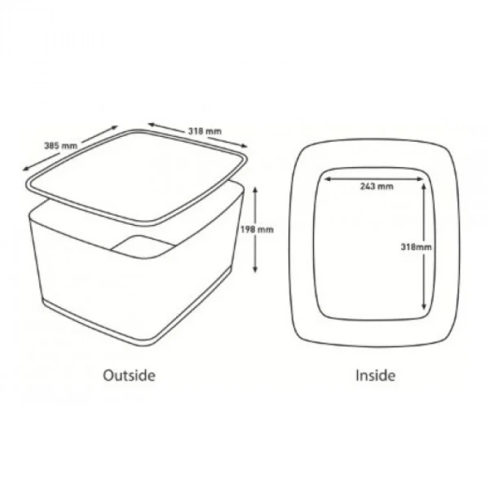 Leitz 5216 Mybox Kapaklı Geniş Saklama Kutusu Sarı-beyaz