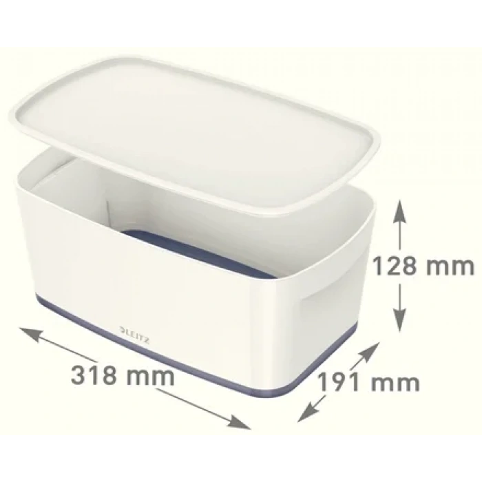 Leitz 5229 Mybox Gri Beyaz Kapaklı Küçük Saklama Kutusu