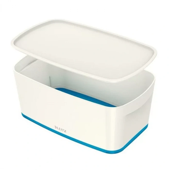 Leitz 5229 Mybox Kapaklı Küçük Boy Saklama Kutusu Mavi-beyaz