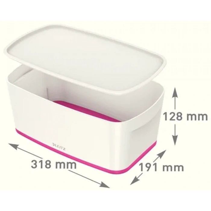 Leitz 5229 MyBox Pembe Beyaz Kapaklı Küçük Saklama Kutusu