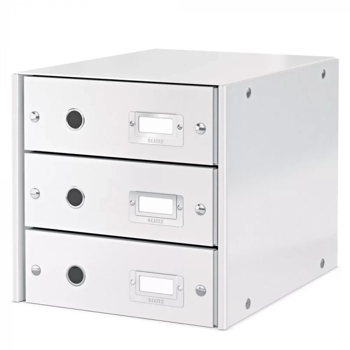 Leitz 6048 Wow Metalik Beyaz Üç Çekmeceli Evrak Rafı