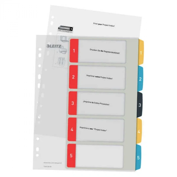 Leitz Cosy 1-5 Yazdırılabilir Seperatör, PP Renkli