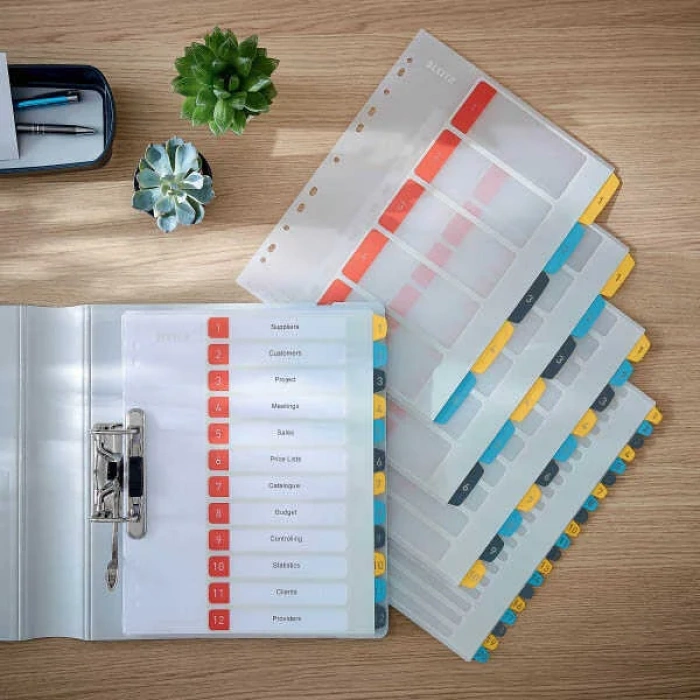 Leitz Cosy 1-5 Yazdırılabilir Seperatör, PP Renkli