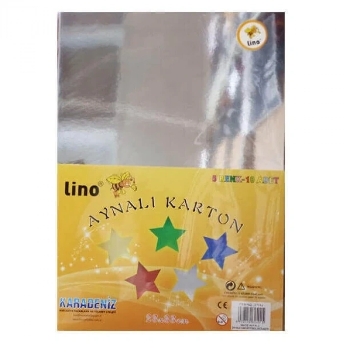Lino Aynalı Karton 23x33 Cm.5 Renk 10Lu (2708J)