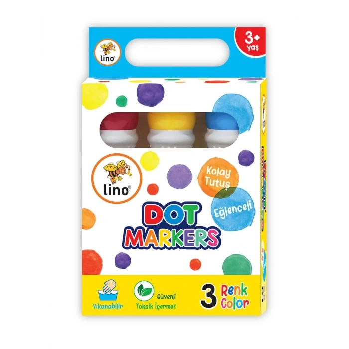 Lino Dot Markers Yıkanabilir Keçeli Boya Kalemi 3 Renk
