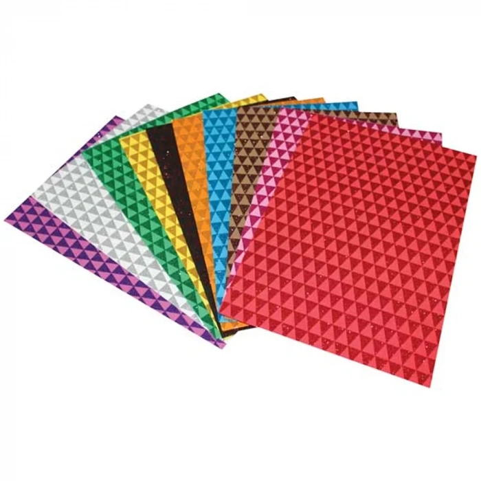 Lino Eva Üçgen Desenli 20x30 2 MM 10 Renk Simli 2801J-2