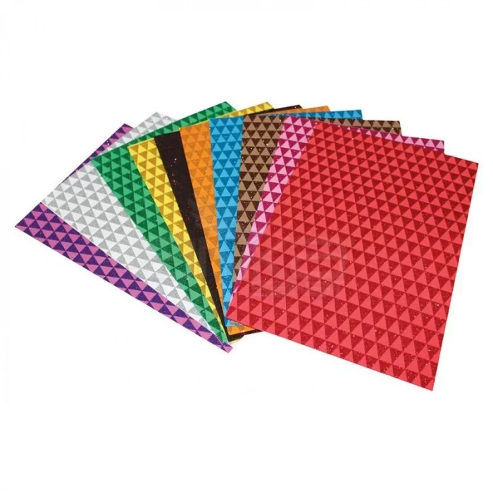 Lino Karadeniz Üçgen Desenli Simli Eva 20x30cm 10 Renk 2801j-2