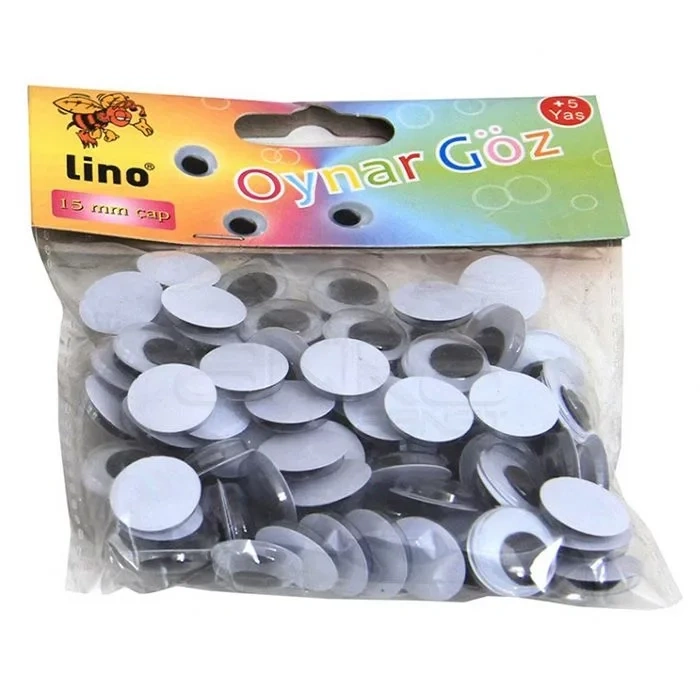 Lino Oynar Göz Siyah 50 Adet 15mm Rbz-016