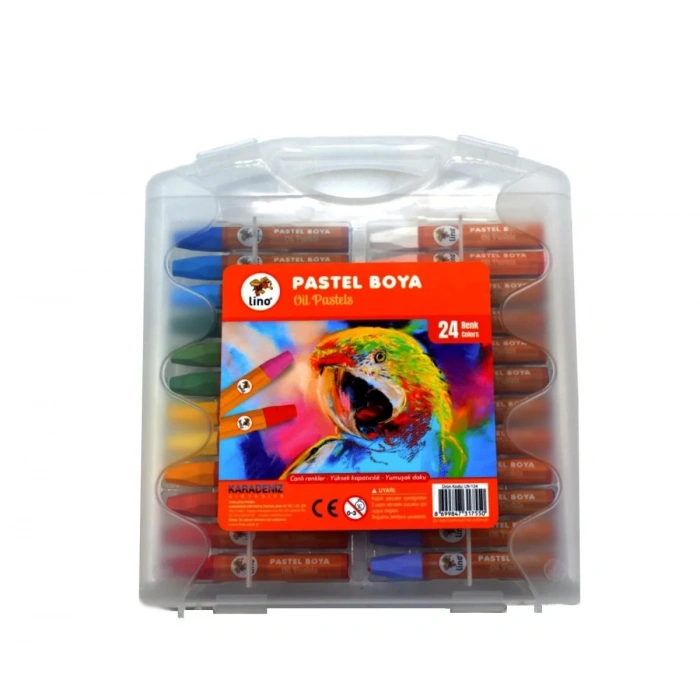 Lino Yağlı Pastel Boya 24 Renk Plastik Kutu