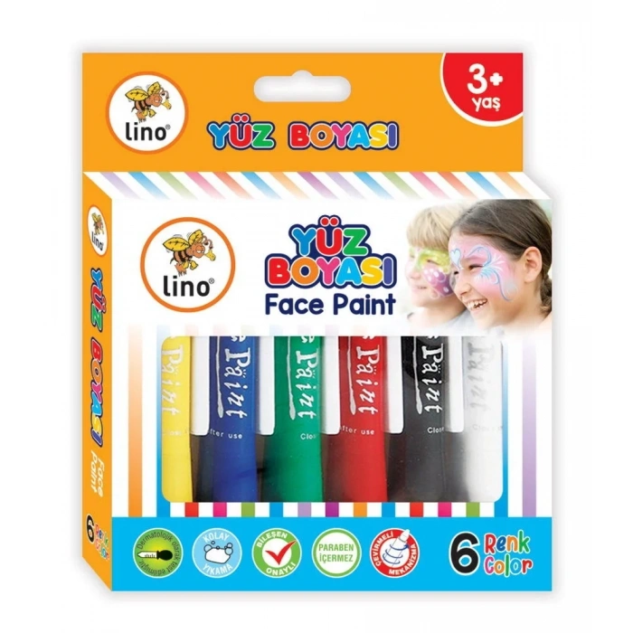 Lino Yıkanabilir Yüz Boyası 6 Renk