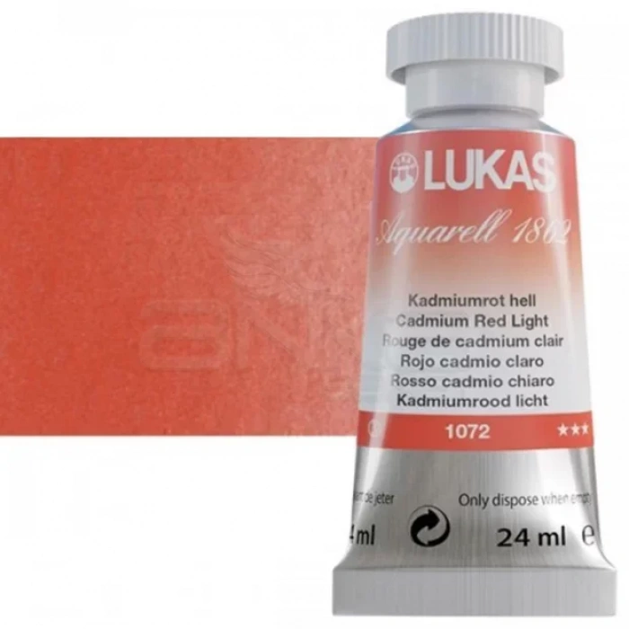 Lukas Aquarell 1862 Artist 24ml Sulu Boya 1072 Cadmium Red Light Seri 3