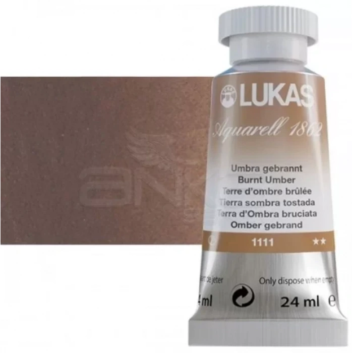 Lukas Aquarell 1862 Artist 24ml Sulu Boya 1111 Umbra Yanık Seri 2