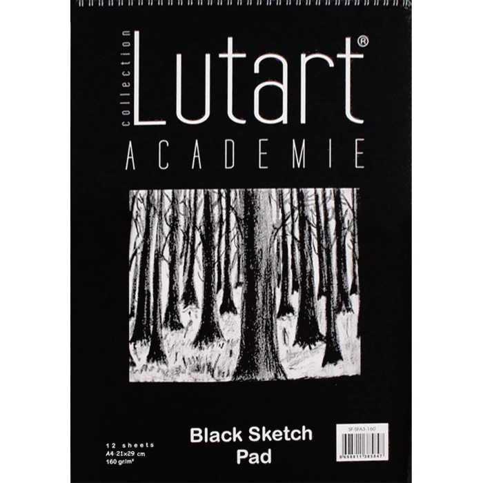 Lutart Siyah Çizim Defteri (A4) 160gr 12 Sayfa