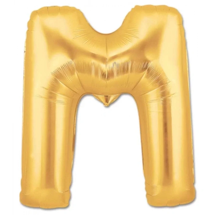 M Harfi Altın Renk Folyo Balon 100 cm