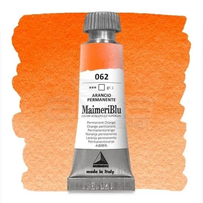 Maimeri Blu Tüp Sulu Boya 12 Ml S1 No:062 Permanent Orange