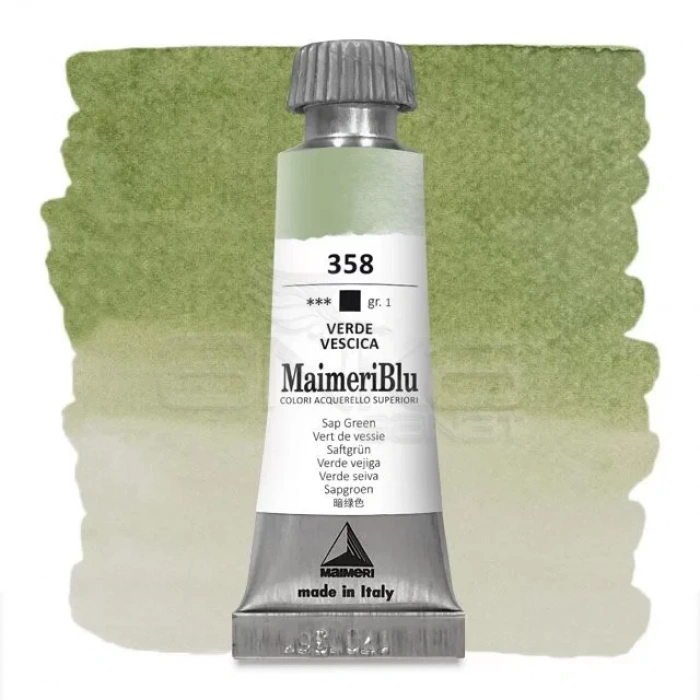 Maimeri Blu Tüp Sulu Boya 12 ml S1 No:358 Sap Green