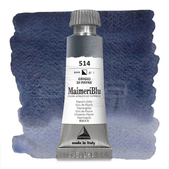 Maimeri Blu Tüp Sulu Boya 12 Ml S1 No:514 Paynes Grey