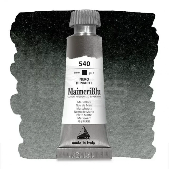 Maimeri Blu Tüp Sulu Boya 12 ml S1 No:540 Mars Black