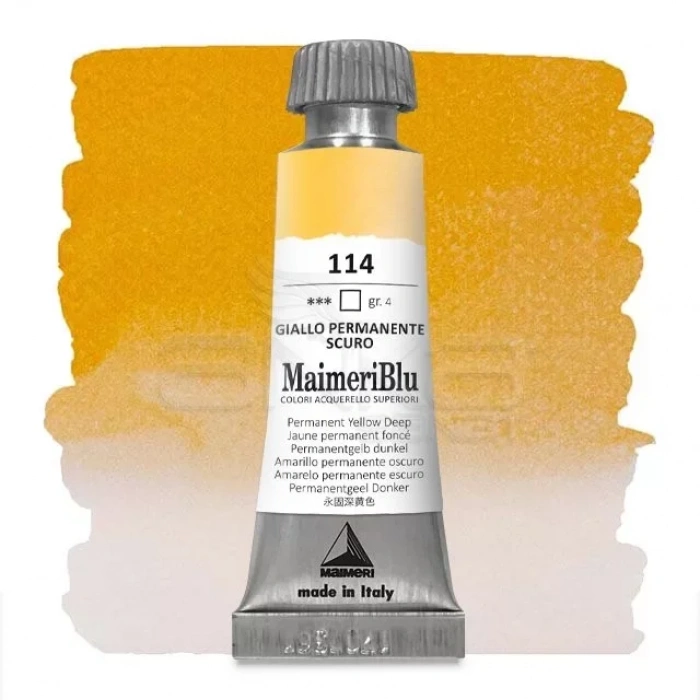 Maimeri Blu Tüp Sulu Boya 12 ml S4 No:114 Permanent Yellow Deep