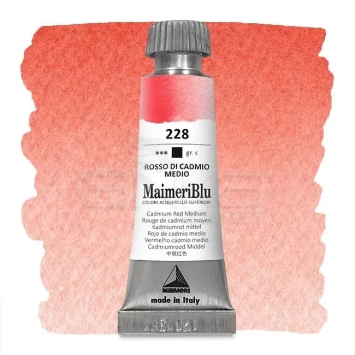 Maimeri Blu Tüp Sulu Boya 12 Ml S4 No:228 Cadmium Red Medium