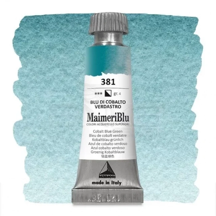 Maimeri Blu Tüp Sulu Boya 12 ml S4 No:381 Cobalt Blue Green