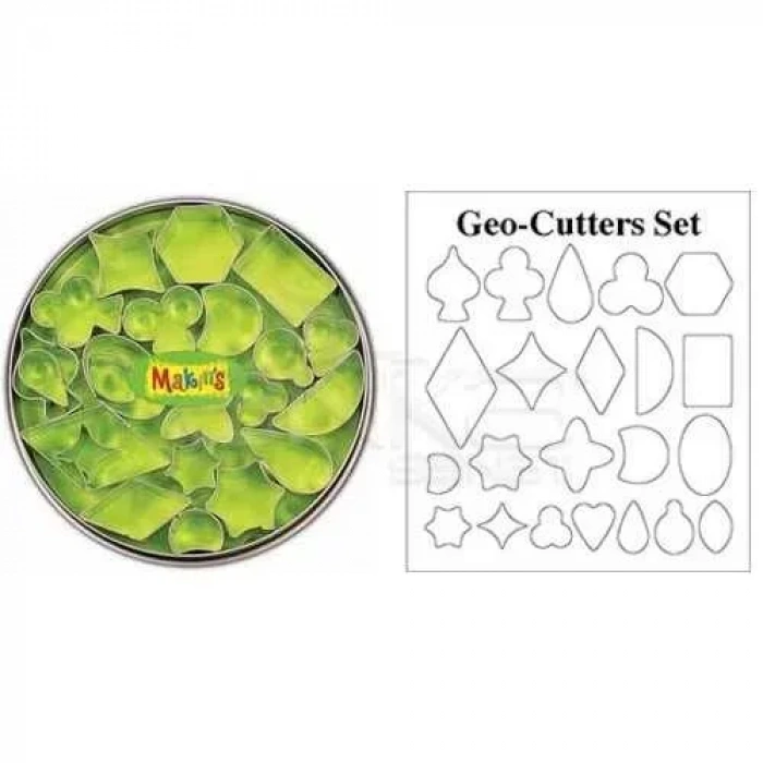 Makins Clay Kesici Kalıp Seti Geometrik 22 Desen Kod:37003