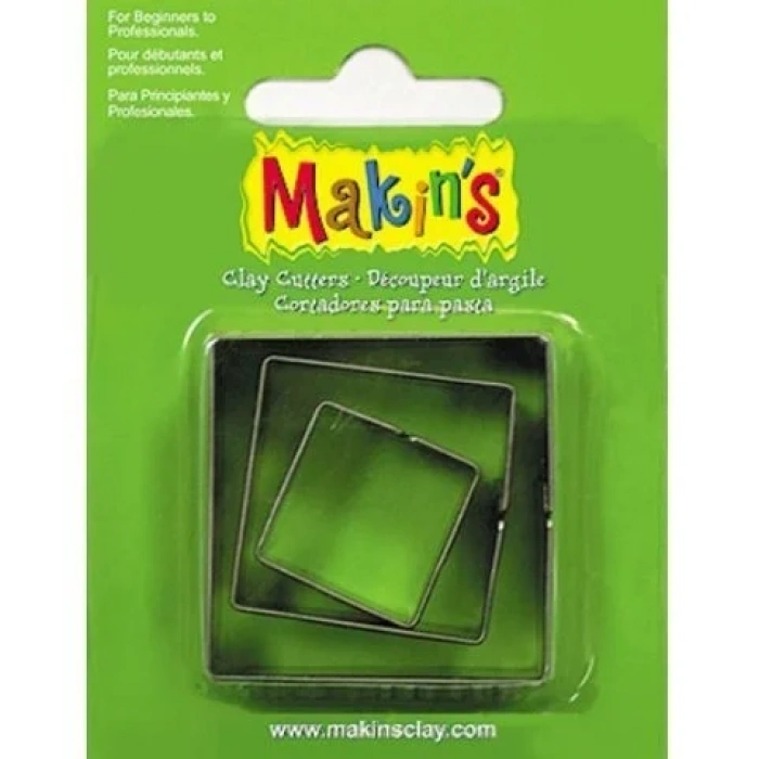 Makins Clay Polimer Kil Kesme Kalıbı 3 Parça Kare