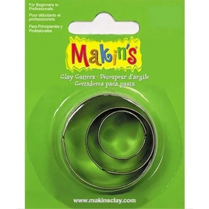 Makins Clay Polimer Kil Kesme Kalıbı 3 Parça Yuvarlak
