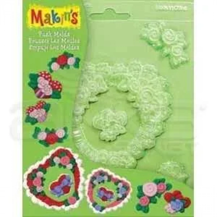 Makins Clay Push Mold Şekilleme Kalıbı Kalpler Kod:39004