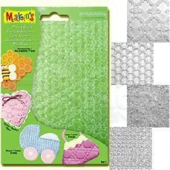 Makins Clay Texture Sheets Doku Kalıpları 4lü Set C