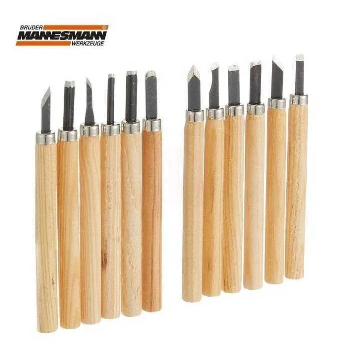 Mannesmann 690-12 Ahşap Oyma Bıçak Seti, 12 Parça