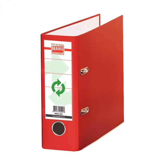 Manu 2037 Telgraf Yarım Boy Geniş Büro Klasörü Kırmızı