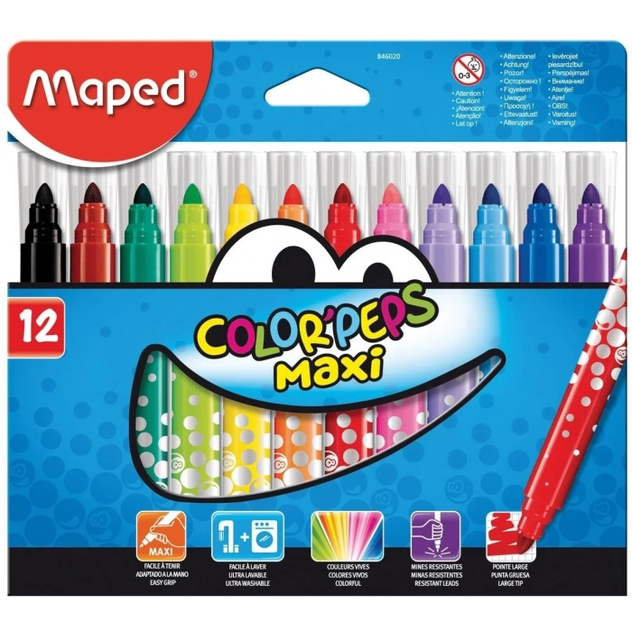 Maped Color Peps Jumbo Keçeli Kalem Seti 12 Renk