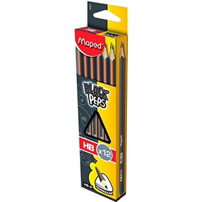 Maped Kurşun Kalem Siyah Pep S HB 12 Li